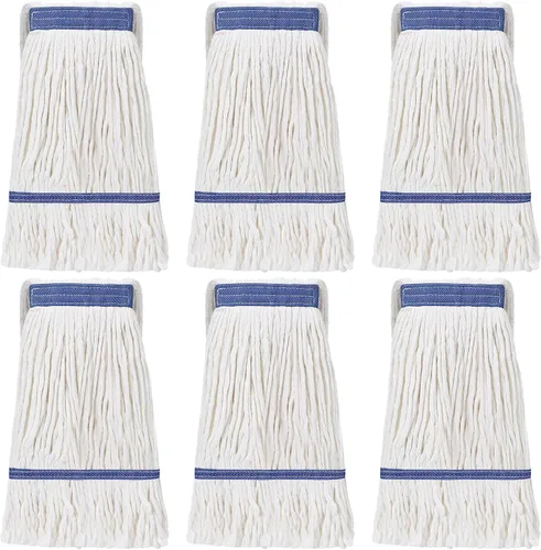 Vista 10 de Eccliy - Juego de 6 cabezales de repuesto para trapeador de 18 onzas, color azul, naranja Heavy Duty Commercial Refills, Washable Cotton String