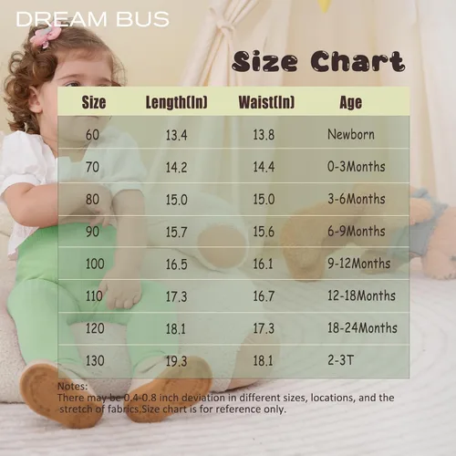 Vista 6 de DREAM BUS Paquete de 5 pantalones de bebé para niña, pantalones acanalados con volantes acampanados, leggings para bebé, pantalones acampanados