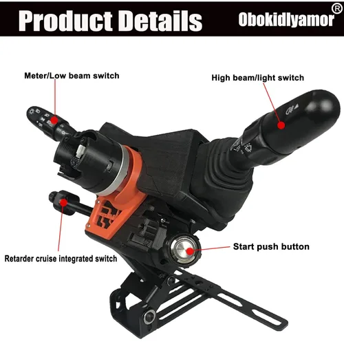 Vista 3 de Obokidly Upgrade Type DIY Racing Simulator Steering Wheel Turn Signal Wiper Lever Switch For Logitech G27 G29 G920 G923 Logitech Thrustmaster T300