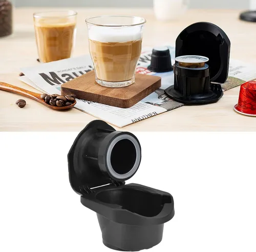 Vista 2 de Soporte adaptador de cápsulas de café reutilizables para máquina Dolce Gusto, convertidor para Nespresse, material PP de grado alimenticio