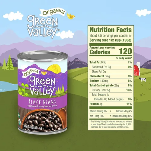Vista 2 de Green Valley Organics Black Beans Certificado orgánico Deliciosamente tierno, cremoso y suave Piel oscura profunda Buena fuente de fibra