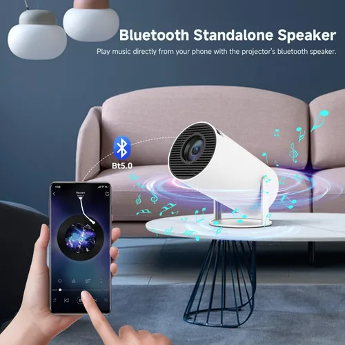 Vista 3 de Mini proyector con WiFi y Bluetooth, proyector portátil actualizado SUMTAB 2025, proyector de video compatible con 1080P y 4K, Netflix integrado