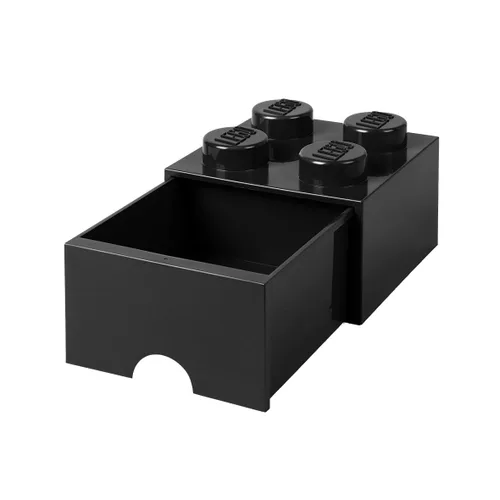 Vista 4 de Lego - Caja en forma de bloque tipo Lego, 4 perillas, 1 caja, apilable, caja de almacenamiento Caja de almacenamiento apilable con tapa