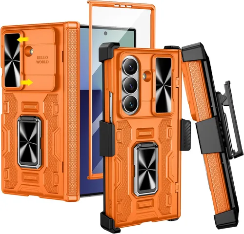 Vista 35 de VEGO - Funda para Galaxy Z Fold 4 con clip para cinturón y protector de pantalla 360°Ring Kickstand & Camera Cover, Hinge Protection Shockproof