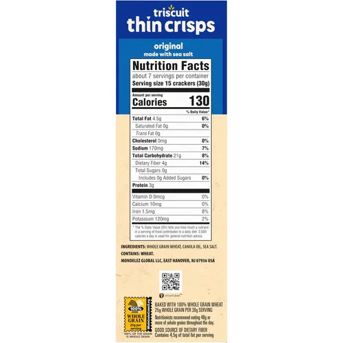 Vista 18 de Triscuit Galletas de Trigo Integral Finas y Crujientes Originales, Snacks Veganos, Galletas para Snacks al Por Mayor, Paquete de 6 Cajas de 7.1