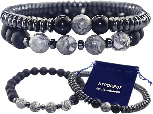 Vista 6 de Regalos para mujeres, regalos para mujeres, pulsera magnética para artritis, terapia de joyería saludable para dormir, pulsera de hematita, joyería
