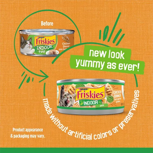 Vista 2 de Alimento húmedo para interior para gatos Purina Friskies, 24 unidades de 5.5 oz