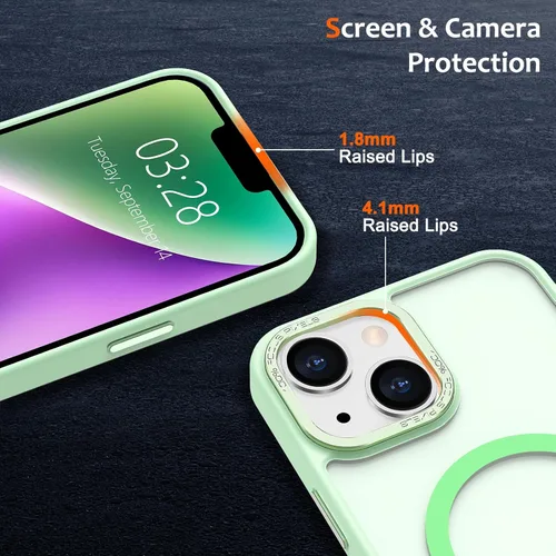Vista 378 de Anuck - Funda magnética para iPhone 11 compatible con MagSafe, carcasa trasera mate translúcida dura, borde de TPU, delgada, resistente a impactos