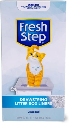 Vista 11 de Fresh Step Bolsas de arena para gatos con cordón, bolsas de arena perfumadas resistentes para sartenes ovaladas y rectangulares grandes, control