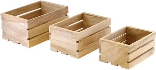 Vista 2 de Mini Multicraft Imports WS920 - Juego de cajas de madera para manualidades (paquete de 3)