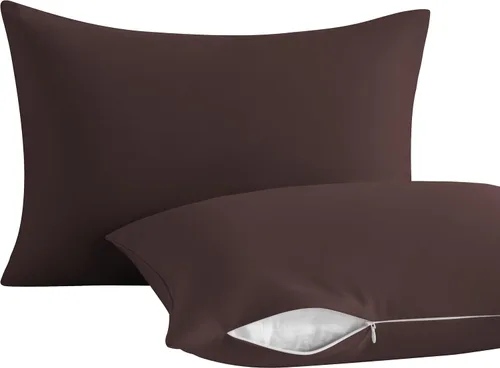 Vista 25 de NTBAY Paquete de 2 almohadas con fundas de almohada de algodón egipcio, relleno alternativo de algodón suave de 13 x 18 pulgadas, almohadas sobre