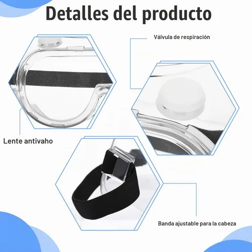 Vista 3 de Paquete de 2 gafas de ducha ajustables, protectores de pestañas y cejas, protector de ojos después de cirugía de cataratas Correas negras