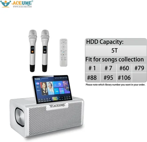 Vista 2 de DMS 5TB Pantalla táctil Karaoke Chino Inglés Cantonés Taiwanés Vietnamita Canciones 10 "Pantalla táctil Reproductor de karaoke Echo Mixing