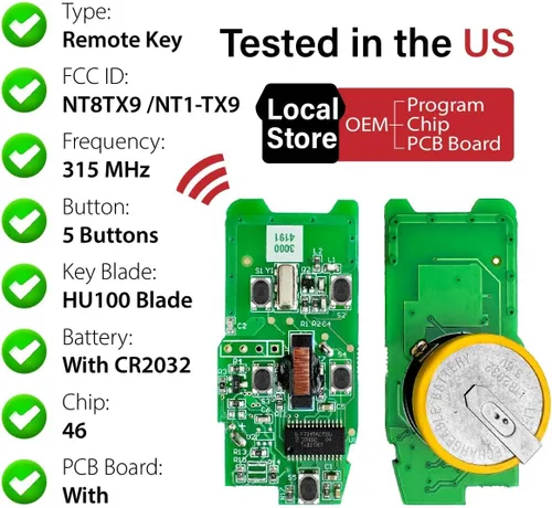 Vista 4 de Reemplazo para Land Rover LR2 Freelander 2019 2010 2011 2012 2 control remoto NT8TX9 5 botones 315MHz