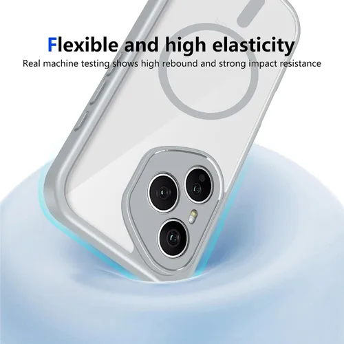 Vista 566 de Funda magnética transparente compatible con Xiaomi 17T, color negro 2 en 1 PC + TPU cubierta de teléfono a prueba de golpes, carcasa protectora