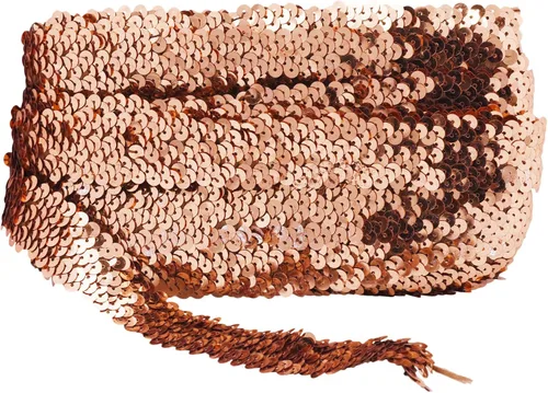Vista 54 de Mandala Crafts - Cinta de lentejuelas elásticas iridiscentes AB de 1 pulgada para coser 10 Yards, Metallic Color, Washable, Stretchy Band, for