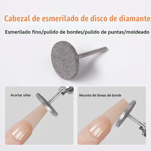 Vista 5 de Disco de lijado para uñas, lima eléctrica de pie, brocas para uñas de piel muerta, broca de cutícula para taladro de uñas, removedor de callos