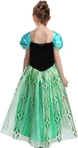 Vista 8 de Vestido de princesa Anna para niñas disfraz de Anna vestido de fiesta de cumpleaños de Halloween
