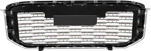 Vista 9 de KUAFU Parrilla Delantera Compatible con GMC Yukon/Yukon XL 2015-2020 Protector de Parachoques Ensamble de Parrilla Plástico ABS Cromo Plateado