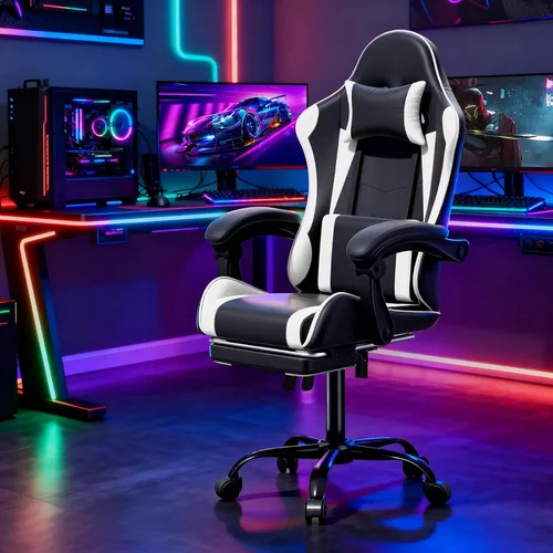Vista 11 de Magshion Silla de juegos para adultos, silla ergonómica de computadora con reposabrazos de acoplamiento, silla de jugador de altura ajustable