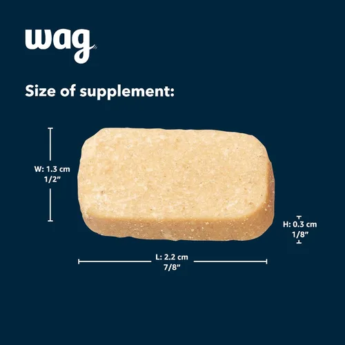Vista 5 de Marca Amazon – Suplemento probiótico Wag masticables diarios para perros, apoya la digestión y la salud intestinal, sabor natural de pato, 90
