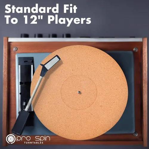 Vista 8 de PRO SPIN - Tapete giratorio de corcho para tocadiscos de vinilo LP (0.118 pulgadas) Tapete para tocadiscos con soporte de sonido acústico de alta