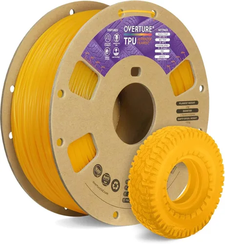 Vista 18 de OVERTURE - Filamento de TPU de 1/16 pulgadas, rollo flexible de poliuretano termoplástico, impresora 3D suave, 95A, carrete de 2.2 libras, precisión
