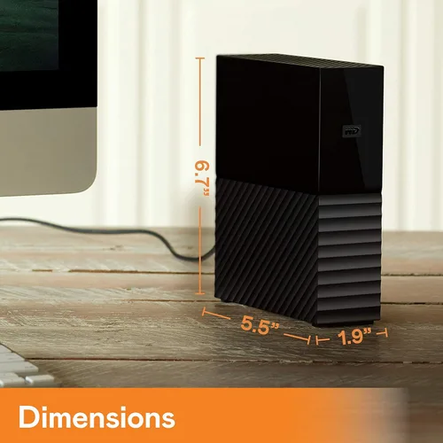 Vista 2 de Western Digital - Disco duro externo My Book de 4 TB para escritorio, USB 3.0, disco duro externo con protección por contraseña y software