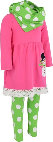 Vista 4 de Unique Baby Conjunto de 5 leggings a juego para niñas de 3 piezas