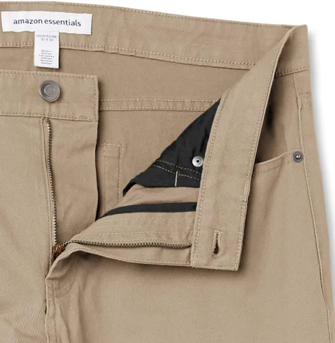 Vista 5 de Tienda Essentials Pantalón de sarga elástica de 5 bolsillos para hombre
