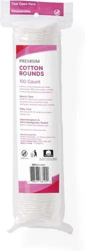 Vista 2 de Simply Soft - Redondas de algodón de alta calidad, 100% algodón puro, almohadillas de algodón absorbente, 100 unidades (paquete de 6)