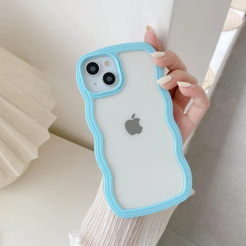 Vista 34 de QLTYPRI Funda compatible con iPhone 7/8/SE, bonita funda transparente con marco ondulado rizado para niñas y mujeres, funda protectora de TPU