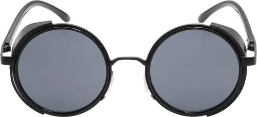 Vista 3 de J&L Gafas Steampunk Retro Redondo Metal Escudo Lateral Marco Gafas de Sol