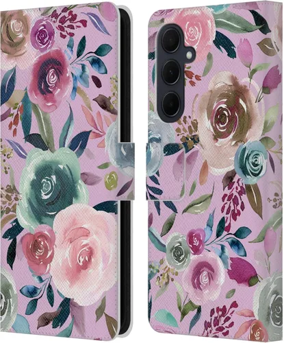 Vista 175 de Head Case Designs Officially Licensed Ninola Abstract Poppies Lilac Floral Leather Wallet Case Compatible with Samsung Galaxy A07 4G