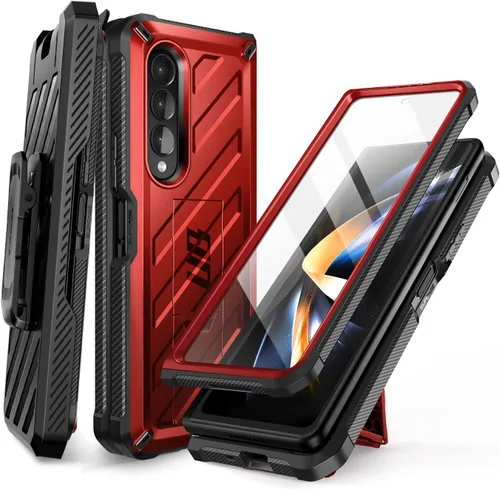 Vista 10 de SUPCASE Funda para Galaxy Z Fold 4 con soporte y clip para cinturón (Unicorn Beetle), [protector de pantalla integrado]