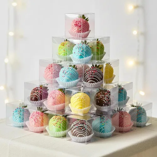 Vista 11 de VGOODALL 26 cajas transparentes de macarrón, cajas de regalo de plástico