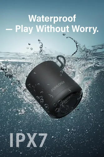 Vista 3 de FUNLOGY Portable Mini2 Bluetooth Speaker, Wireless Portable Speaker with Deep Bass, IPX7 Waterproof, TWS Stereo Pairing, Built-in Mic, Small Speaker