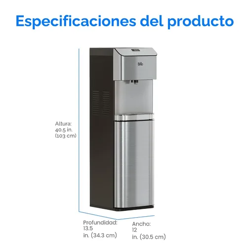 Vista 9 de Brio Moderna - Dispensador de enfriador de agua de carga inferior, triple temperatura, temperatura ajustable, autolimpieza, dispensador táctil