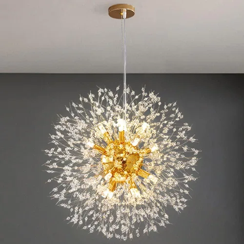 Vista 8 de Candelabros de cristal modernos de 9 luces cromadas de diente de Cromo