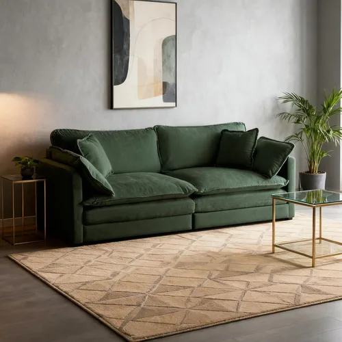 Vista 40 de Tmsan Chenille Cloud - Juego de sofá y silla, color beige y blanco Blanco beige