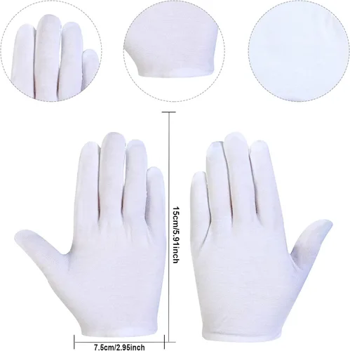 Vista 3 de SATINIOR 8 pares de guantes de disfraz blancos para niños, guantes de vestir formales, guantes de uniforme para niños y niñas, espectáculo de arte