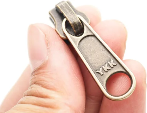 Vista 2 de CRAFTMEMORE Paquete de 10 cabezales de cremallera YKK con grifo de tracción de 1-1/4 pulgadas para dientes de metal, cinta PTZL