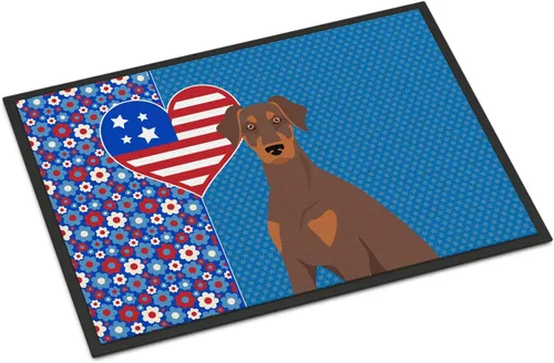 Vista 170 de Caroline's Treasures WDK5119JMAT Airedale Terrier USA - Tapete para interiores o exteriores, 24 x 36 pulgadas, tapete para puerta delantera