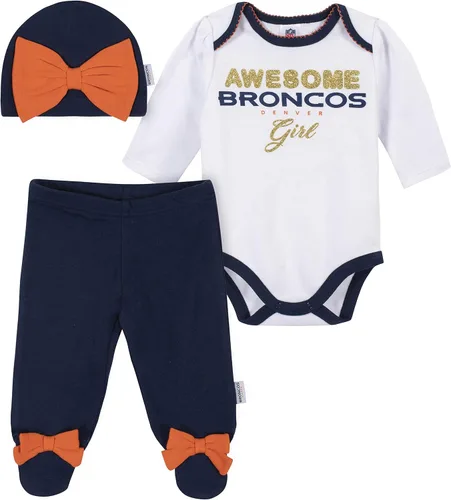 Vista 14 de NFL Conjunto de enterizo, pantalón con pies y gorro de 3 piezas para bebé niña