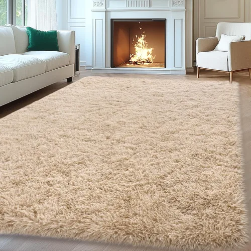 Vista 115 de Mugorn - Alfombras suaves y esponjosas de 2 x 3 pies para el hogar, alfombra pequeña con 4 mallas antideslizantes, color negro, 2 x 3 pies