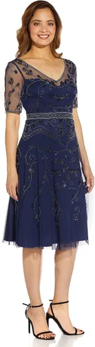 Vista 4 de Adrianna Papell Vestido midi con cuentas para mujer
