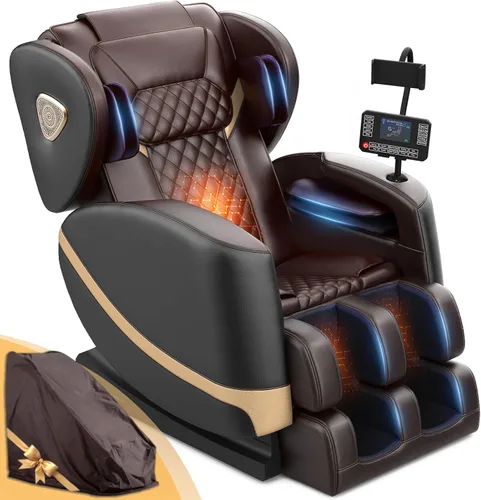Vista 10 de FURNIMAT Silla de masaje reclinable de cuerpo completo de gravedad cero Azul & gris