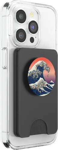 Vista 4 de La gran ola de pugs de arte japonés PopSockets de Huebucket PopSockets PopGrip: agarre intercambiable para teléfonos y tabletas PopSockets PopWallet
