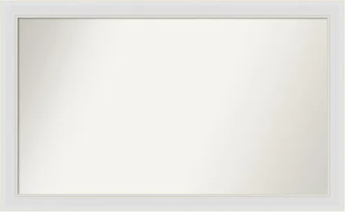 Vista 376 de Amanti Art Espejo de baño blanco para sobre el fregadero, 24 x 26 pulgadas, espejo rectangular blanco y blanco, marco de madera contemporáneo
