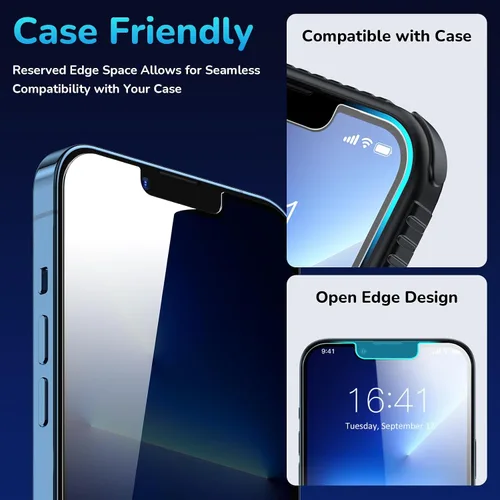 Vista 4 de [Usado] Syncwire Protector de pantalla de privacidad para iPhone 12 / iPhone 12 Pro, vidrio templado antiespía inastillable